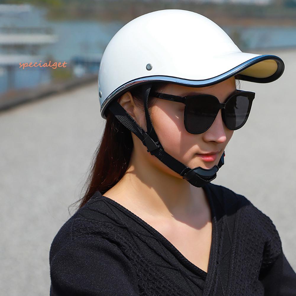 Capacete De Moda Meio Bicicleta Elétrico Adulto Com Aba Estendida Equipamento De Proteção [specialget.br]