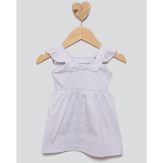 Vestido Bebê Manga Curta Estampa Texturizada Branco