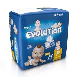 Fralda Evolution Tamanho P Pacote Jumbinho com 24 Fraldas Descartáveis