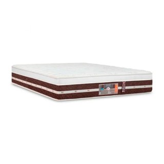 Colchão Castor Casal Silver Star Air One Face Híbrido 32x138x188 Branco e Marrom