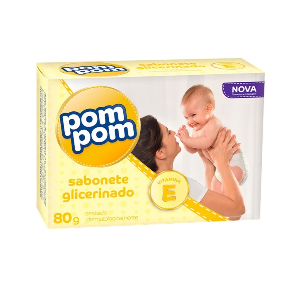Sabonete Infantil Pom Pom Glicerinado 80g em Oferta na Shopee