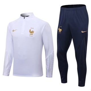 Roupas masculinas novas 2022/2023 França Blusa De Futebol Branco Jaqueta De Manga Longa Para Treino