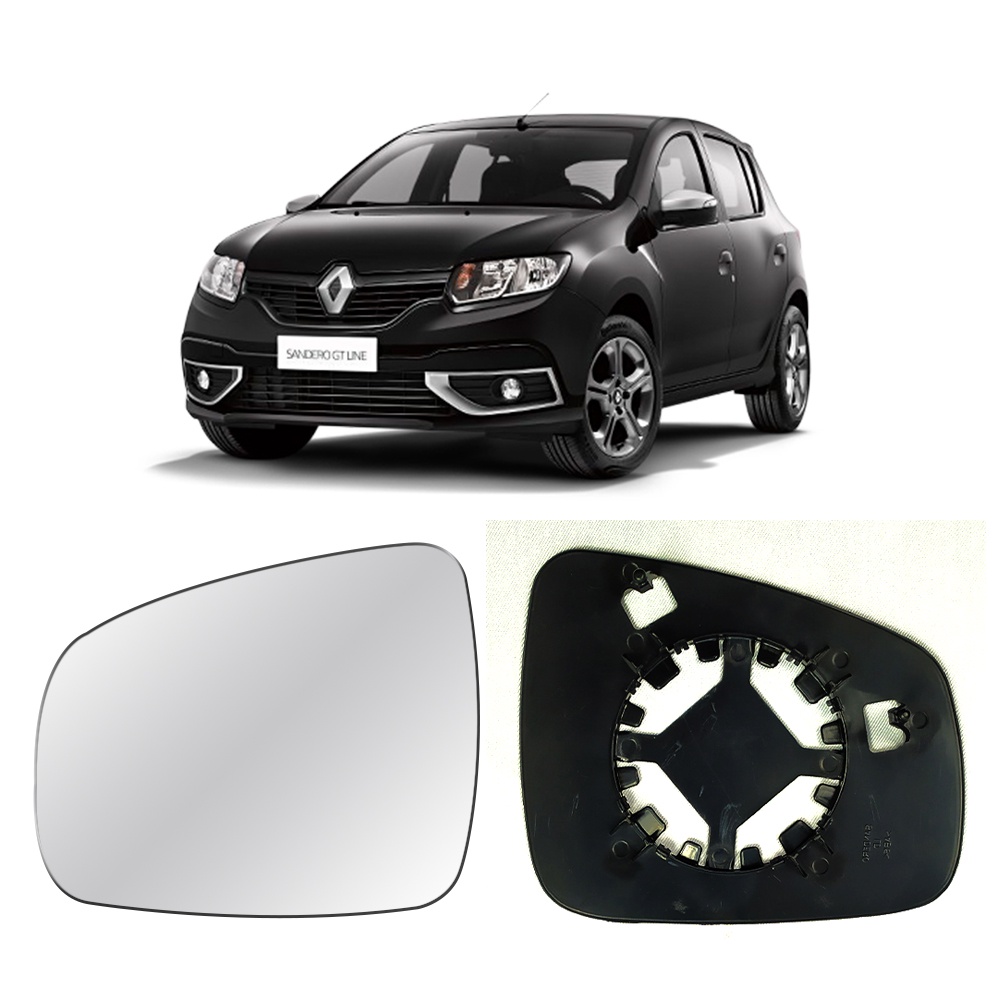 Lente Retrovisor Convexo Para Renault Sandero / Logan 2015 + / Versa 2017 a 2019 Lado Esquerdo