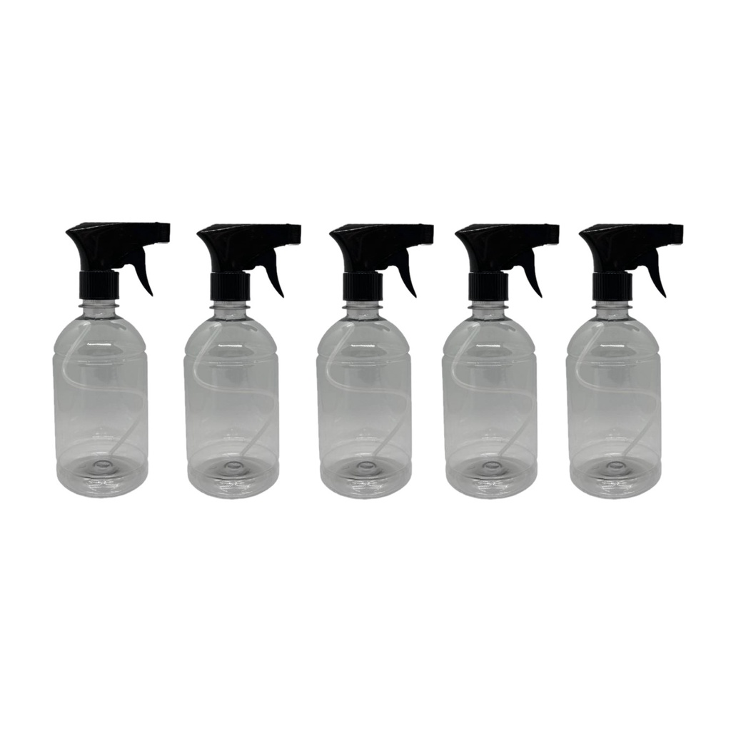 Kit 5 Frasco Pulverizador / Borrifador 500ml - PRETO