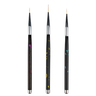 Kit 3 Pincéis Ultra Finos Nail Art Decoração de Unhas Decoradas Pincel Manicure Designer Gel Traço em Oferta na Shopee