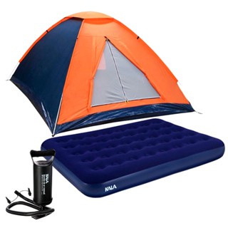 Barraca de Camping 600mm Coluna d´água Panda NTK 3 pessoas Com Colchão de Casal Com Bomba 30cm para Infláveis Kala