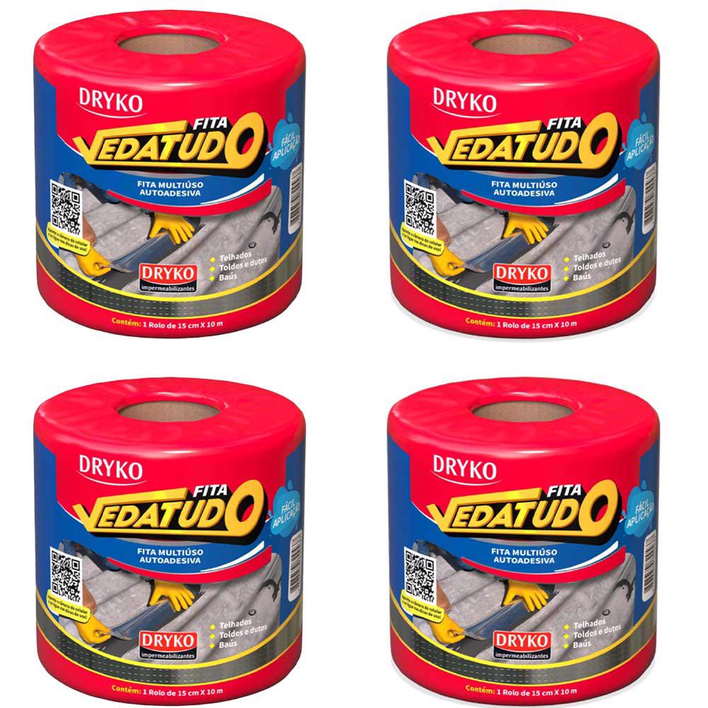 Fita Asfáltica Vedatudo 15 cm x 10 m 4 Unidades DRYKO - Home & Living