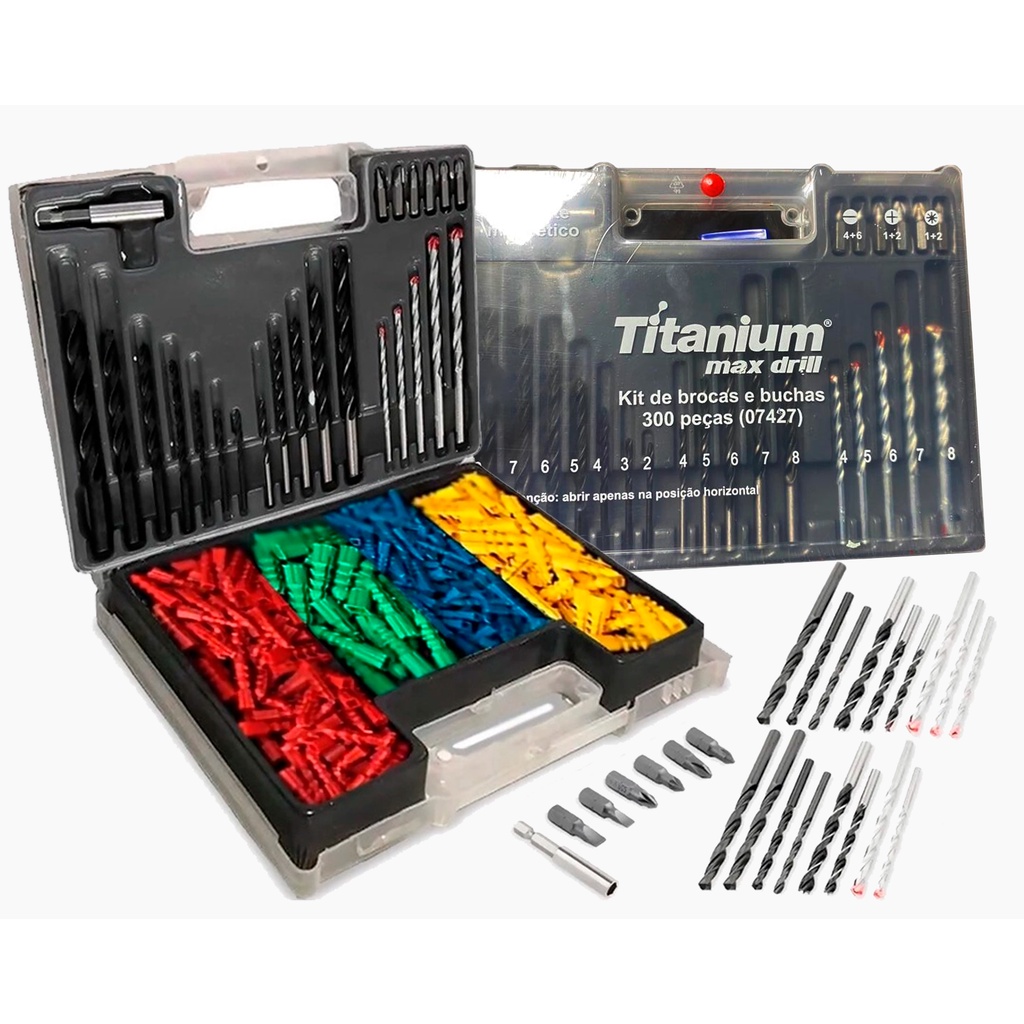 Jogo Brocas Aço Madeira Concreto Widea 8mm Bits Bucha 300pcs em Oferta na Shopee