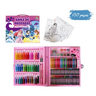 Maleta De Pintura Infantil Baile de Máscaras/Unicornio Color Estojo 150 peças