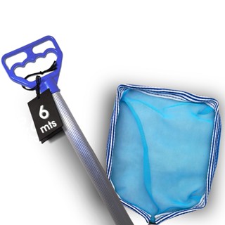 Kit para Piscina Cabo Telescopico Resistente 6,00m + Peneira