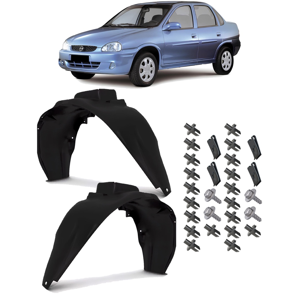 Par Parabarro Dianteiro CorsaS Sedan e Classic 1994 a 2010 Com Grampos Fixadores