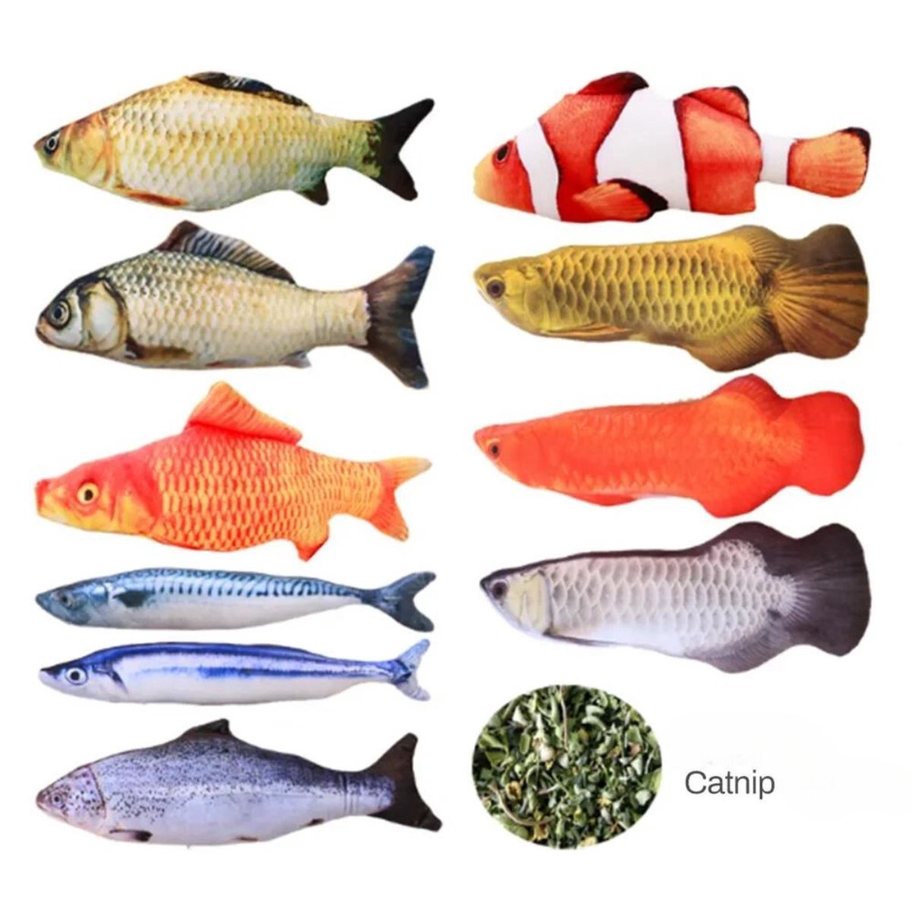 Brinquedo de Gato Pet Pelúcia Peixe com Catnip Erva Sortido em Oferta na Shopee