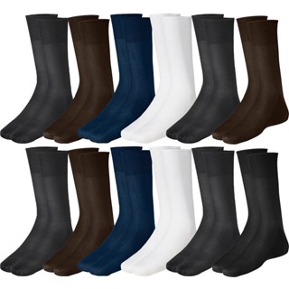 Kit com 12 Pares de Meias Social Microfibra Masculina Lupo