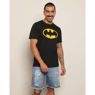 Camiseta Masculina DC Comics Batman Manga Curta Preta