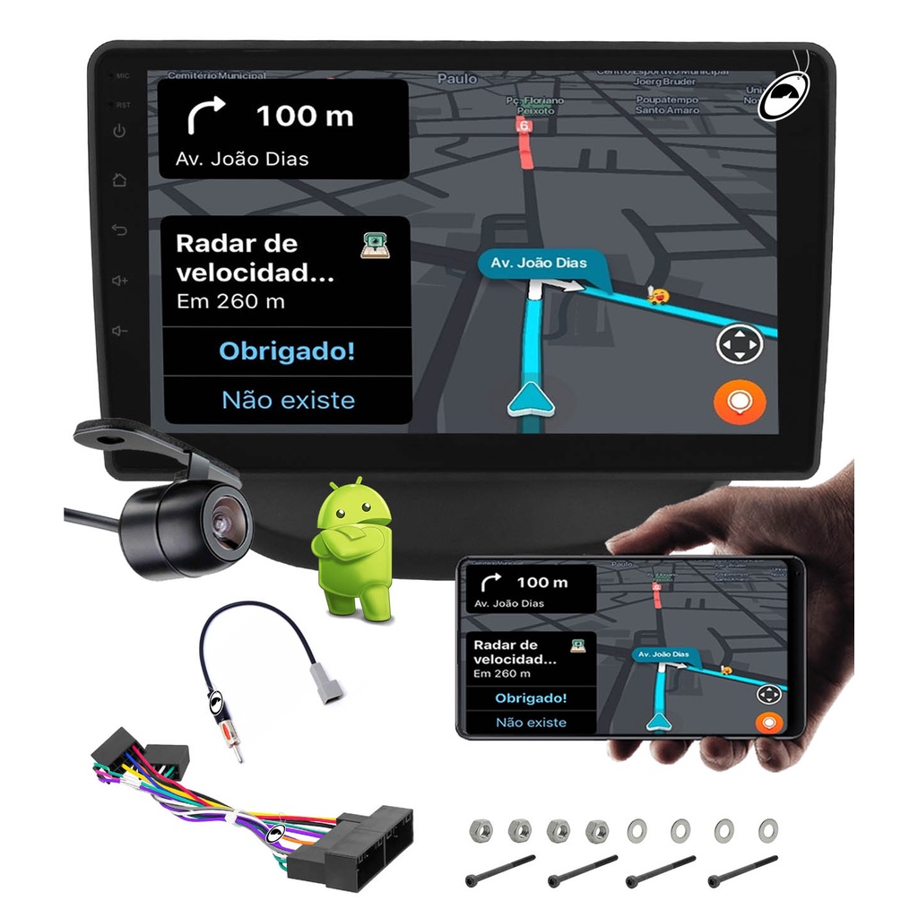 Multimídia 9" Polegadas Android Hyundai HB20 2012 até 2019 + Câmera de Ré