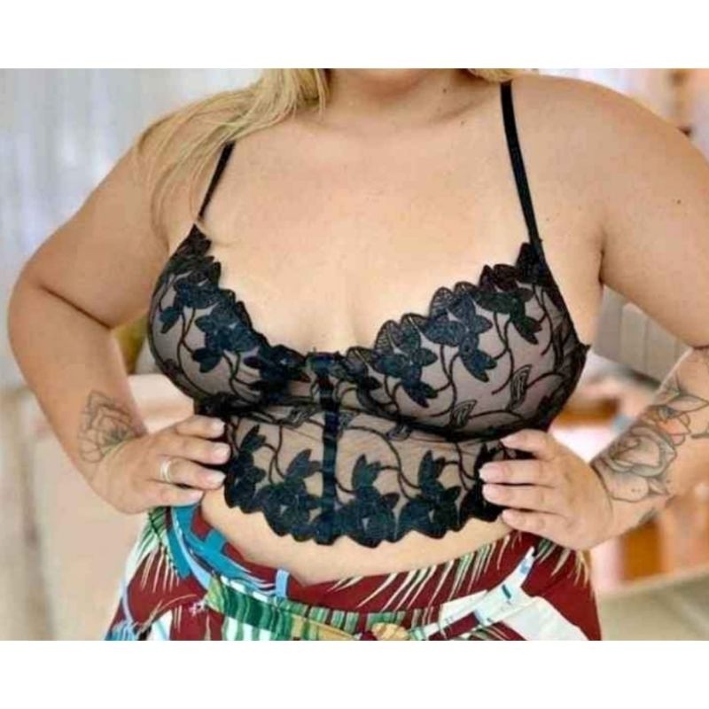 Cropped Plus Size Renda Tendência Festas cropped sedução moda plus