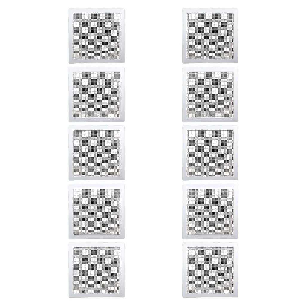 Kit 10 Base Arandela de Teto Quadrada Plastico Fiamon Para Alto Falante 6" Som Ambiente Gesso