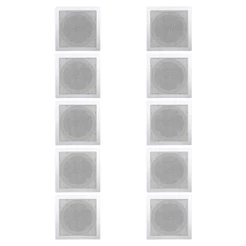 Kit 10 Base Arandela de Teto Quadrada Plastico Fiamon Para Alto Falante 6" Som Ambiente Gesso