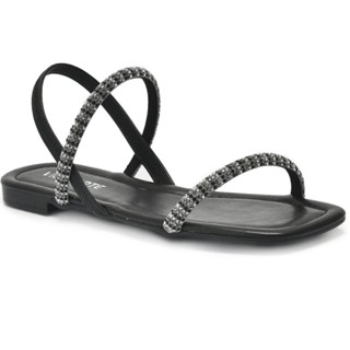 Rasteira Via Marte Strass Feminina - Preto em Oferta na Shopee