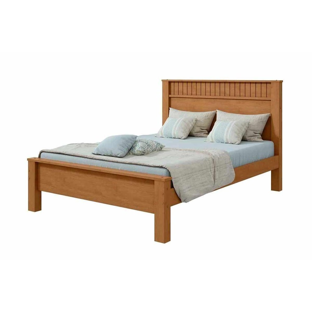 Cama de Casal Athenas Rovere/Amêndoa - Lopas