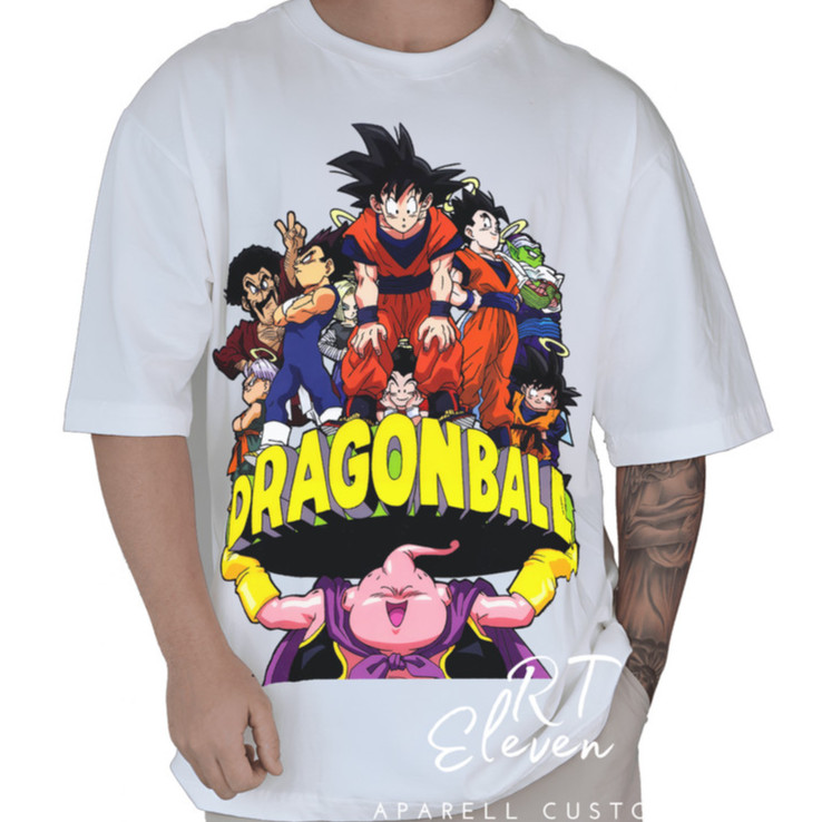 Camiseta Oversized Streetwear Personalizada Dragon Ball Z Masculina e feminina 100% Algodão Malha Premium