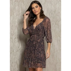 Vestido Com Decote Profundo Preto Quintess