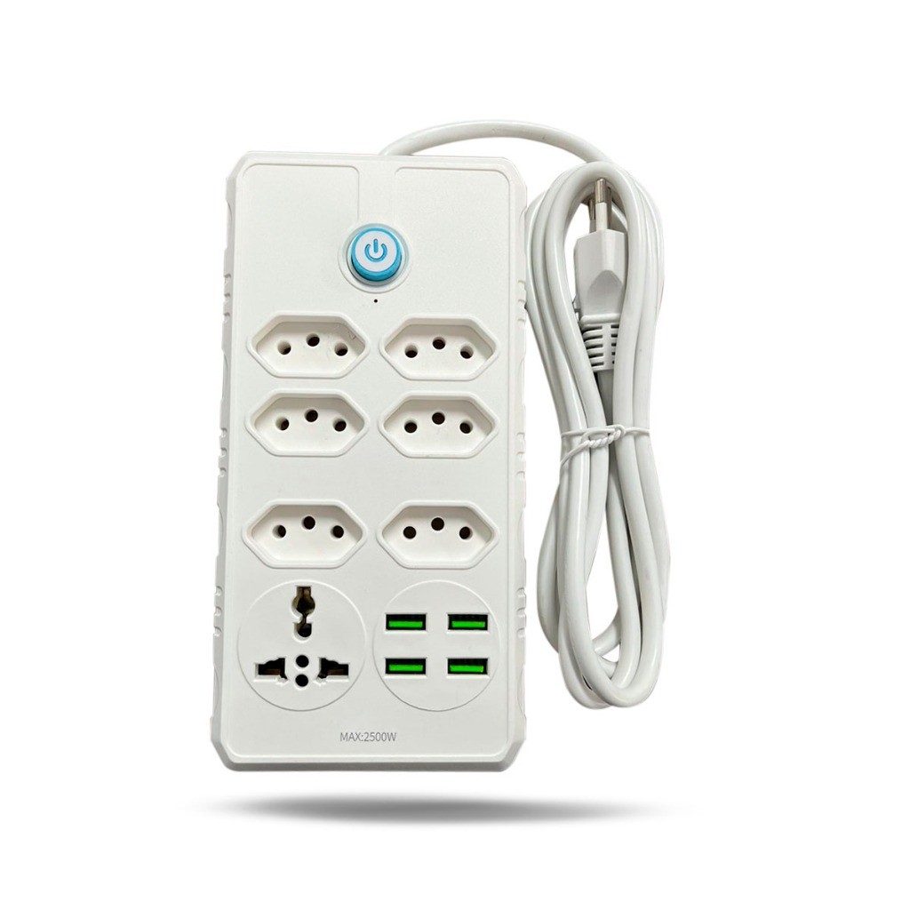 Régua Filtro de Linha com 8 Tomadas Extensão Elétrica 3 Universal 4 U 2 Type c Bivolt 10A 110V/220V em Oferta na Shopee