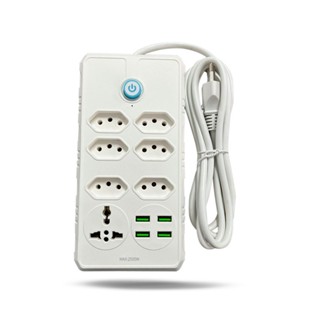 Régua Filtro de Linha com 8 Tomadas Extensão Elétrica 3 Universal 4 U 2 Type c Bivolt 10A 110V/220V em Oferta na Shopee