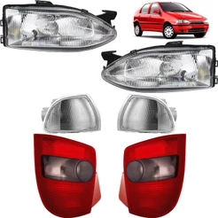 KIT Farol Lanterna Palio 1996 1997 1998 1999 2000 G1 PC FU Cromado