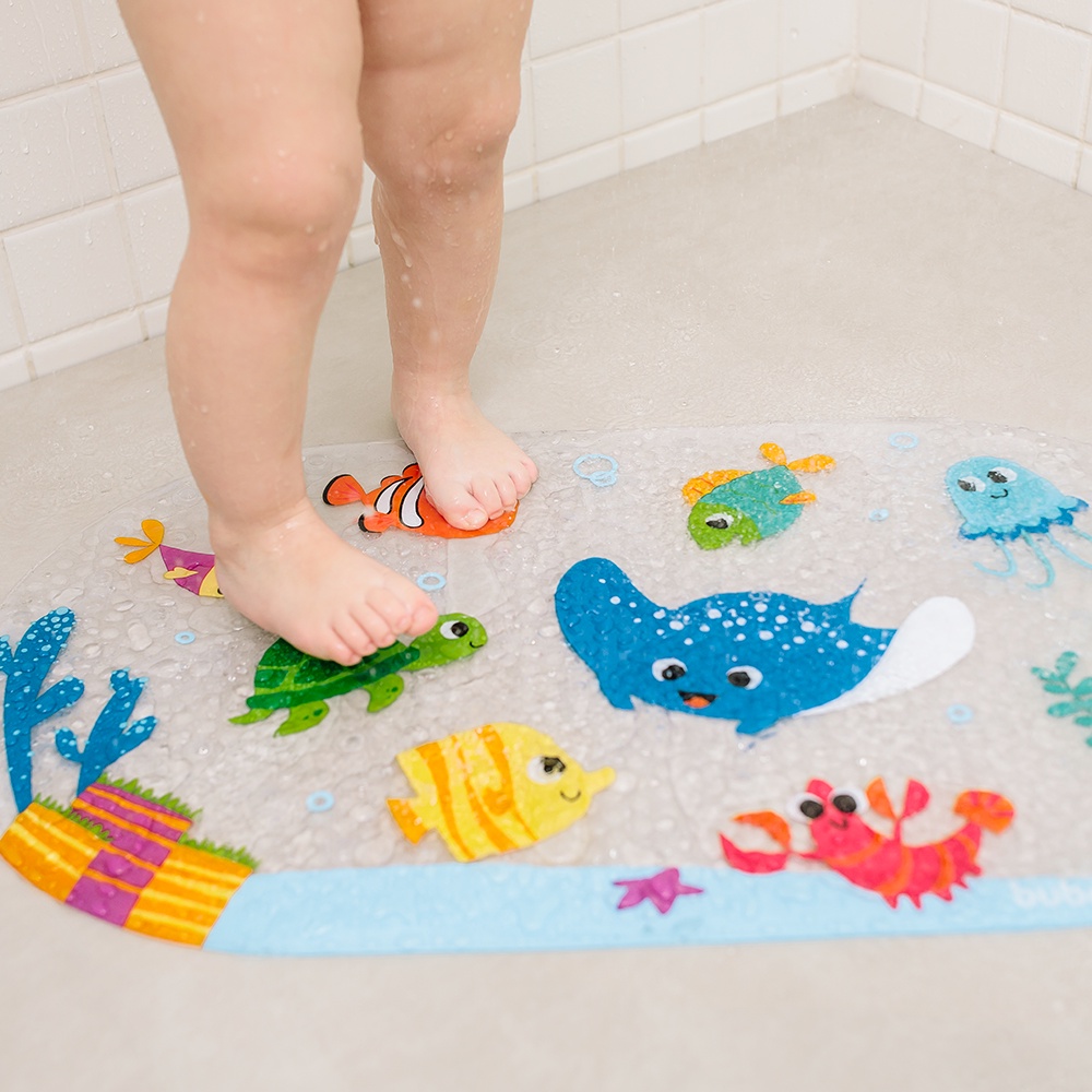 Tapete de Banho Buba Com Ventosa Fundo DO mar Lançamento