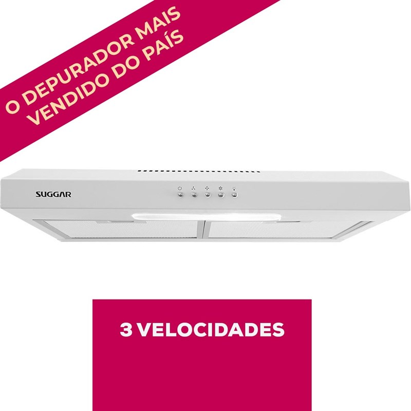 Depurador e Exaustor de ar Slim 60 Cm Branco Suggar 220V em Oferta na Shopee