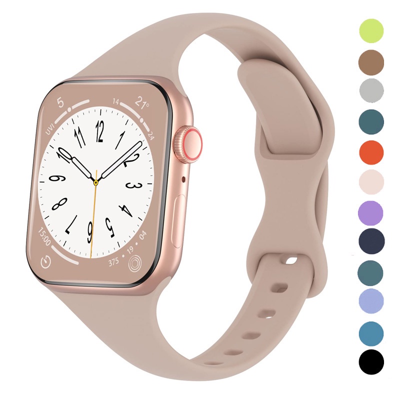 Laço De Silicone Para Pulseira De Relógio Apple 45mm 44mm 40mm 41mm 49mm Elástica De Correia iWatch Série ultra SE/6/7/8