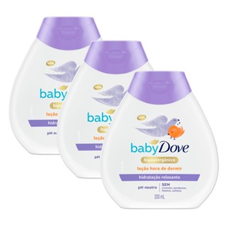 Loção Infantil Hora de Dormir Baby Dove 200ml | Kit com três unidades
