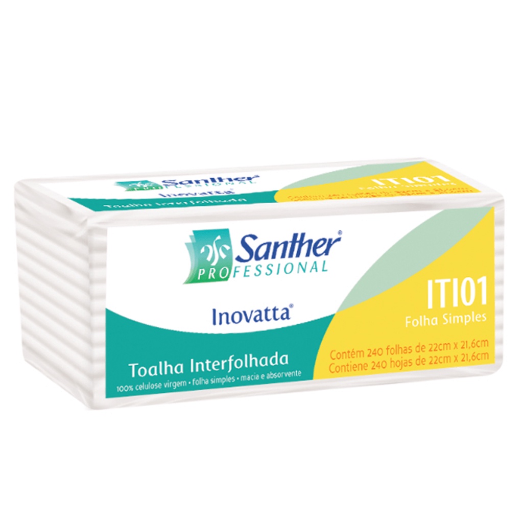 Papel Toalha Interfolha 2 Dobras Folha Simples ITI01 240 folhas Inovatta