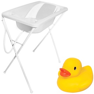 Banheira Bebe Galzerano Com Suporte e Redutor Até 20 Litros Acqua Trio + Brinquedo de Banho