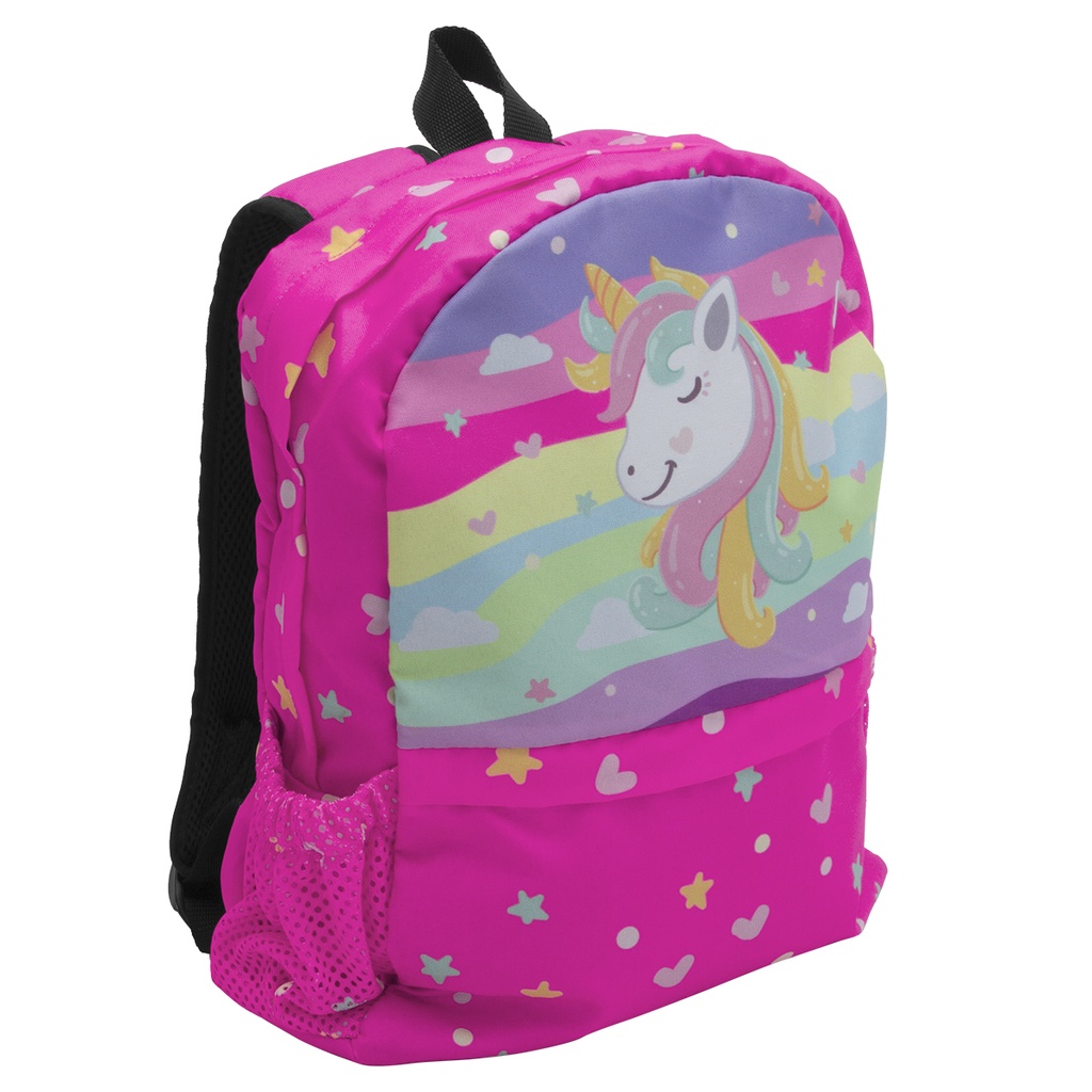 Mochila Bolsa Infantil Para Meninas Candy Unicórnio Rosa Pro Tork