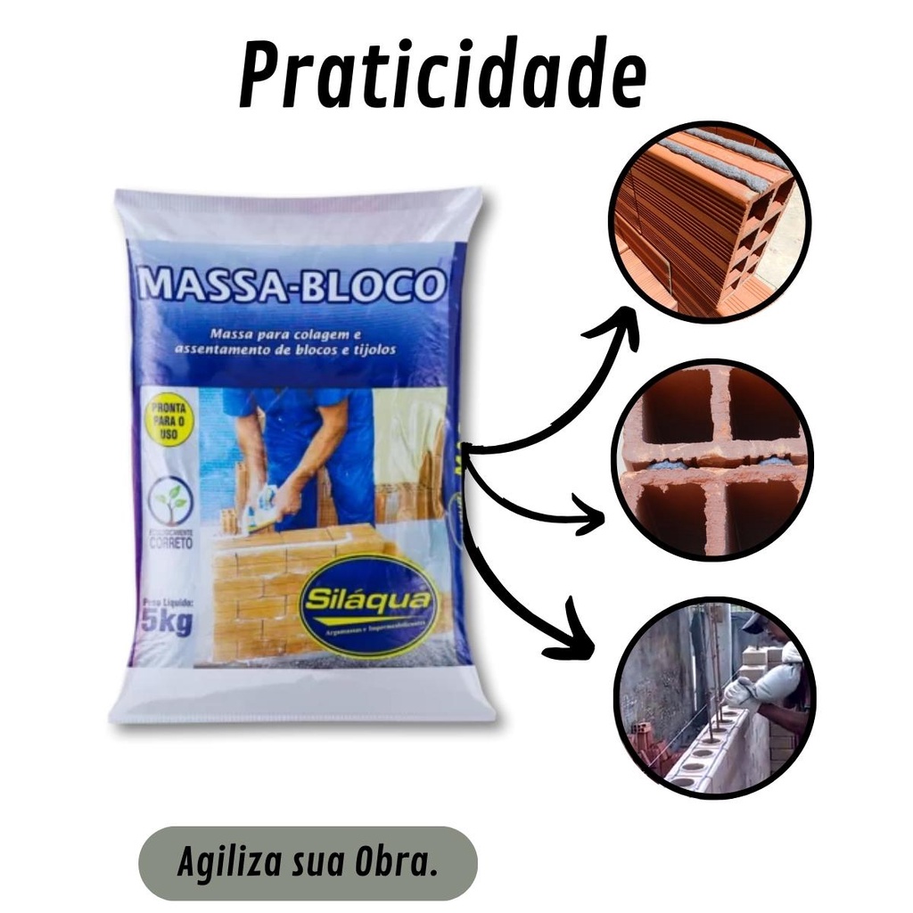 Massa Bloco Polimérica Silaquá Tijolos Parede Casa 15kg