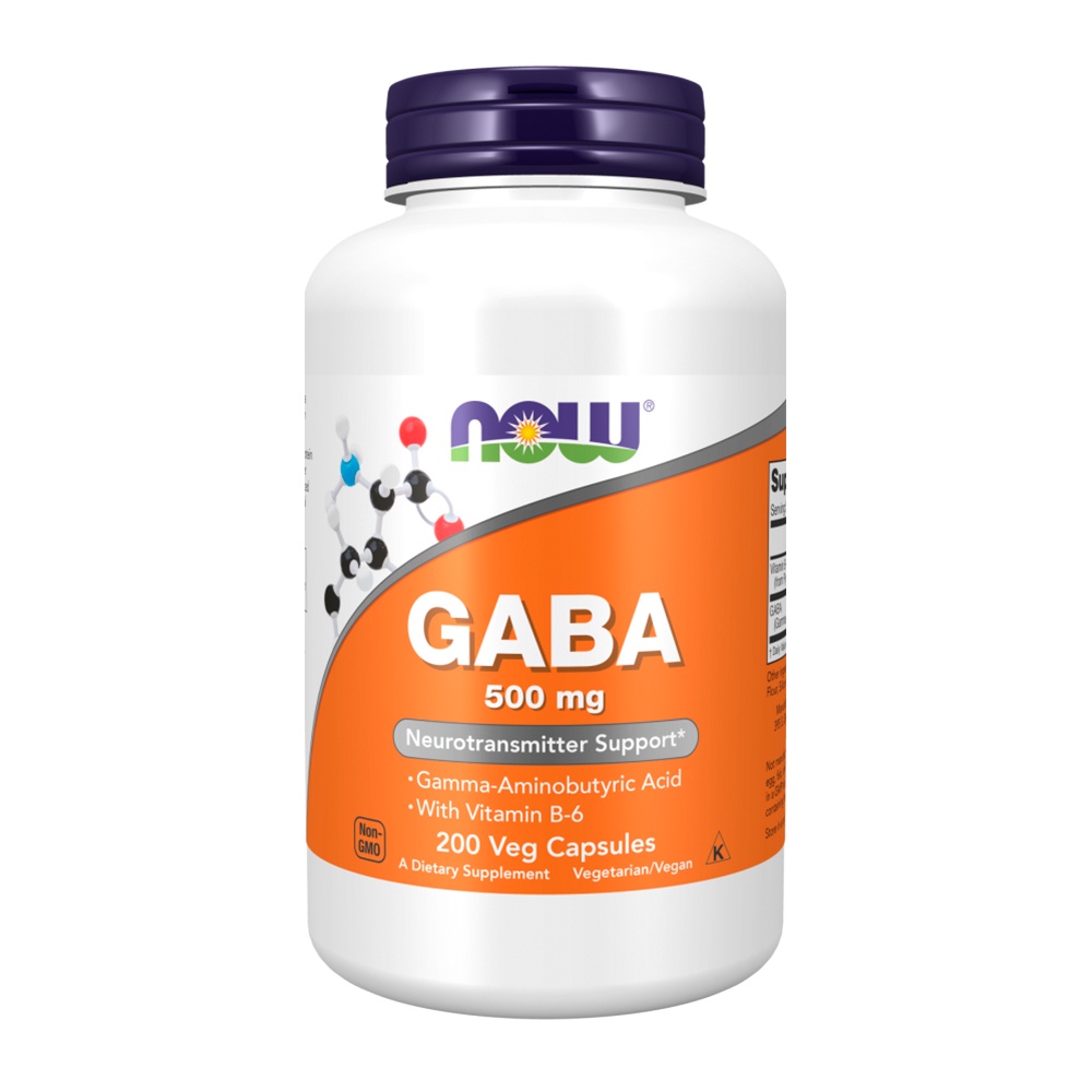 Ácido Gaba 500mg Now Foods com Vitamina B-6 200 Veg Caps em Oferta na Shopee