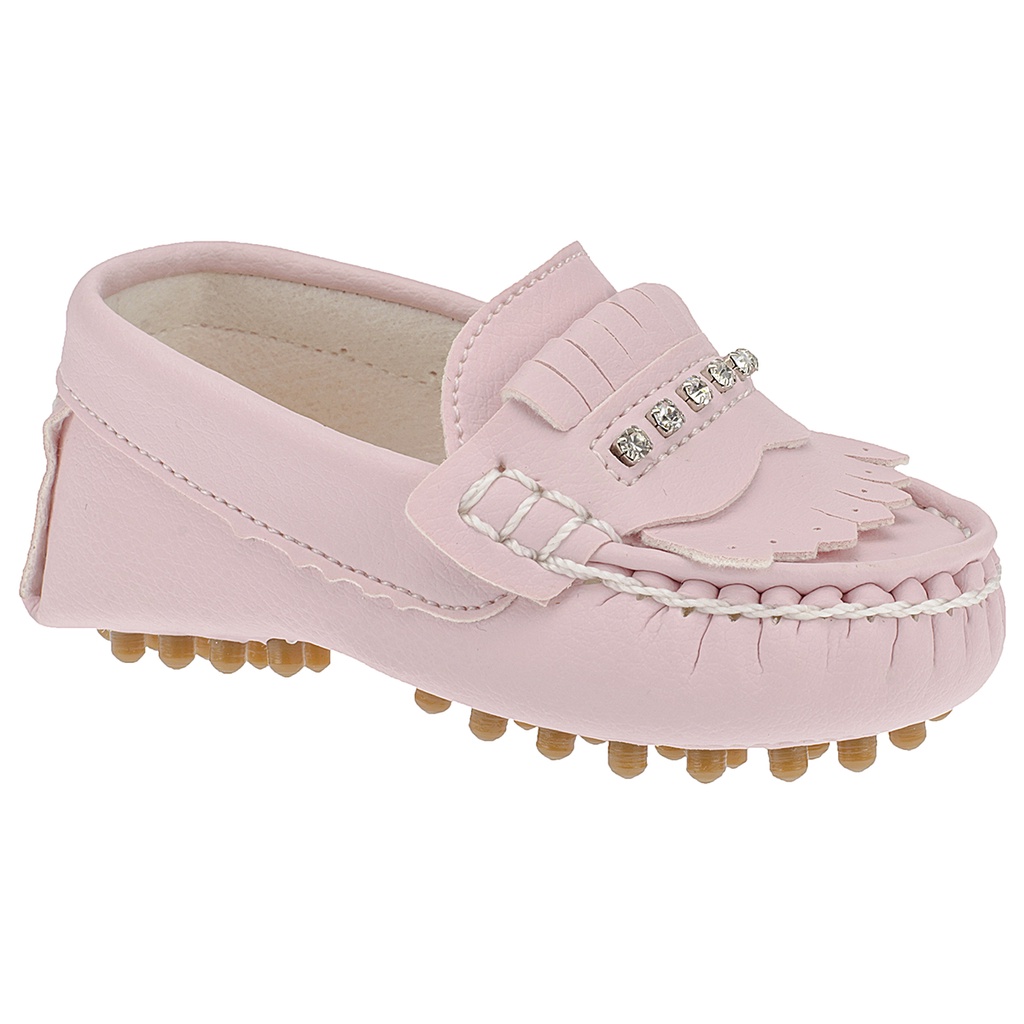 Sapato Mocassim Feminino Infantil Confortável Rosa Menina Bebe Moda Casual Social Tendência Inverno