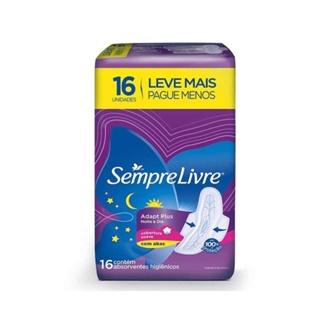 Absorvente Sempre Livre C/ Abas Noturno Extra Suave L16p14 em Oferta na Shopee