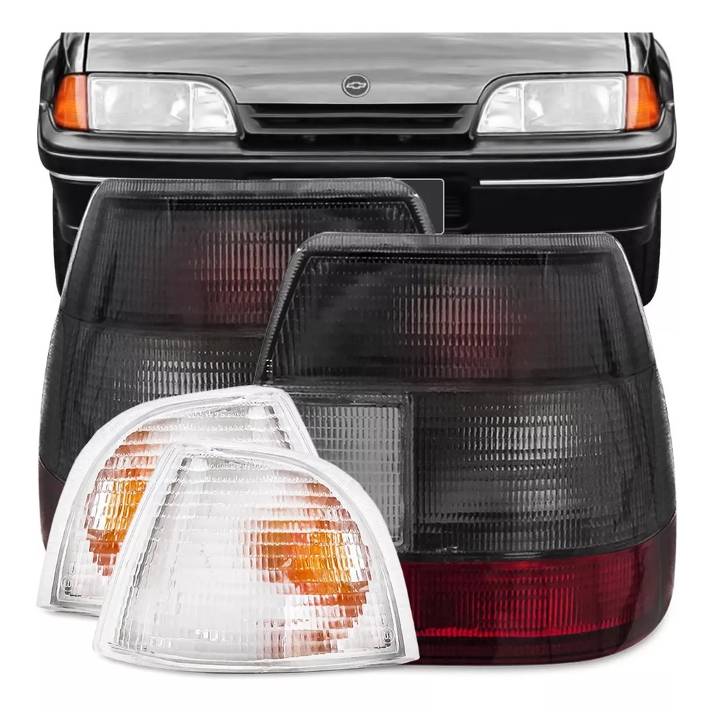 Kit Lanterna Monza Tubarão 91 A 96 Fumê Pisca Cristal Cibié