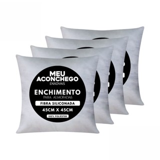Kit Com 4 Unidades Enchimento Almofada Refil 45x45 Silicone Branco