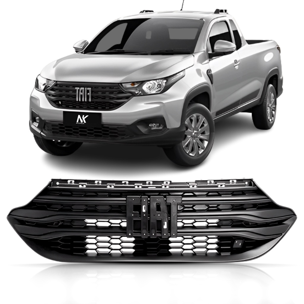 Grade Radiador Fiat Strada 2020 2021 2022 Preta Endurence Novo 1ª Linha