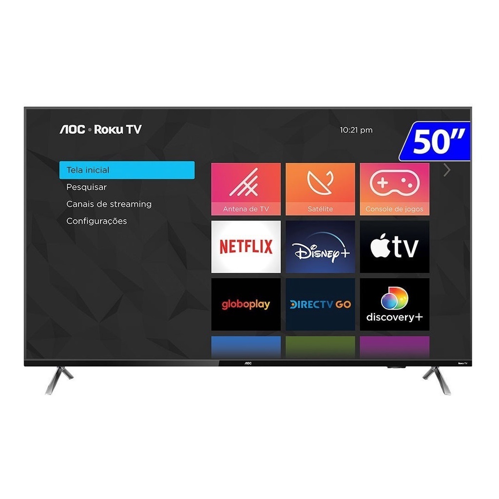 Smart TV AOC Series 6125 50U6125/78G DLED Roku OS 4K 50" 110V/240V
