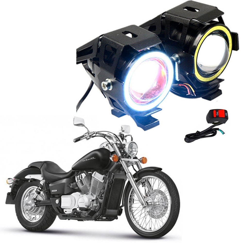 Par Farol de Milha para Moto Honda Shadow AM 750 1997 1998 1999 2000 2001 Angel Eye U7 Mini
