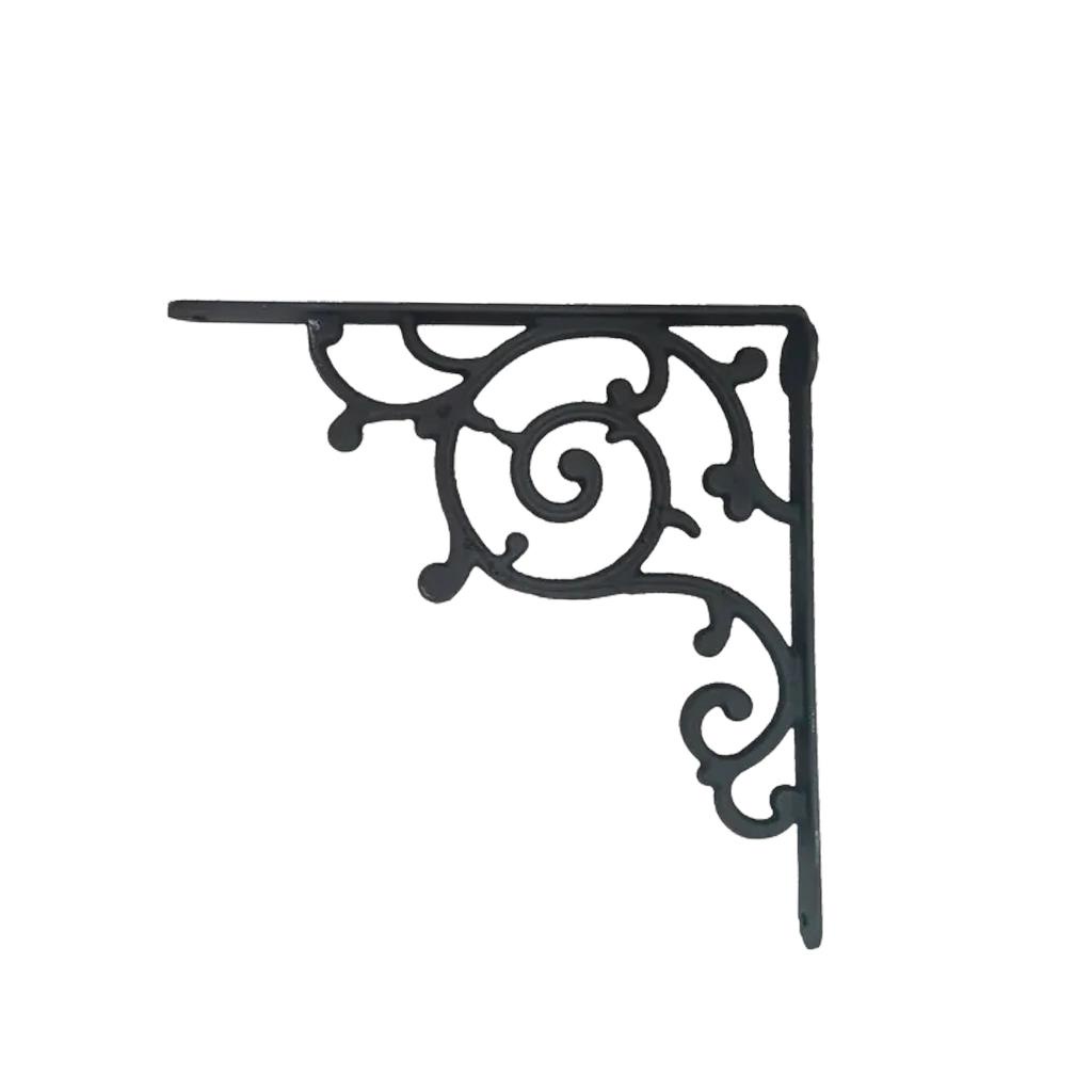 Suporte Mão Francesa de Ferro Fundido 20x20cm Cantoneira Colonial Vintage - Suporte Reforçado até 20kg