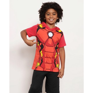 Camiseta Infantil Manga Curta Marvel Marvel Homem De Ferro Vermelha