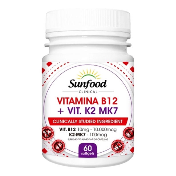 Vitamina B12 + Vit. K2 Mk7 350mg 60caps Sunfood