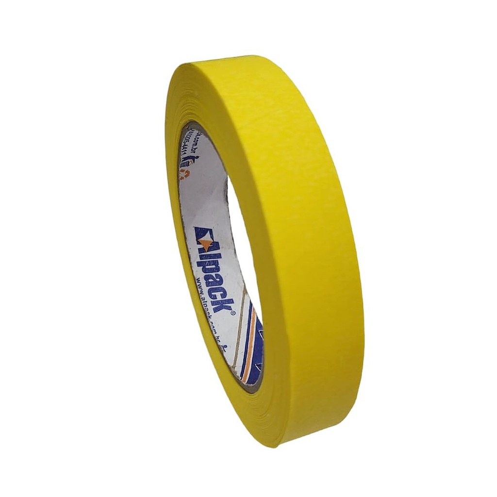 Fita Crepe Automotiva Amarela 24mm x 50m Alpack Kit 20 Rolos