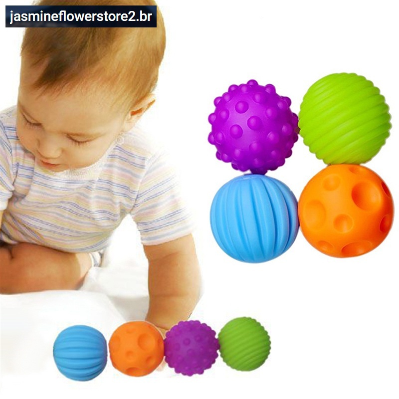 6 texturizado multi-bola conjunto de desenvolvimento do bebê brinquedo tático do bebê do bebê do toque de handebol brinquedo de treinamento do bebê bola de massagem suave